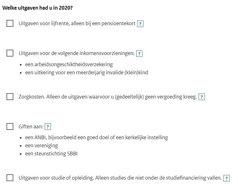 zwrot z podatku Holandia 2020